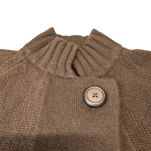 Kinross Cardigan 100% Cashmere Mock Neck Pockets One Button Cozy Sweater Women M - Picture 8 of 12
